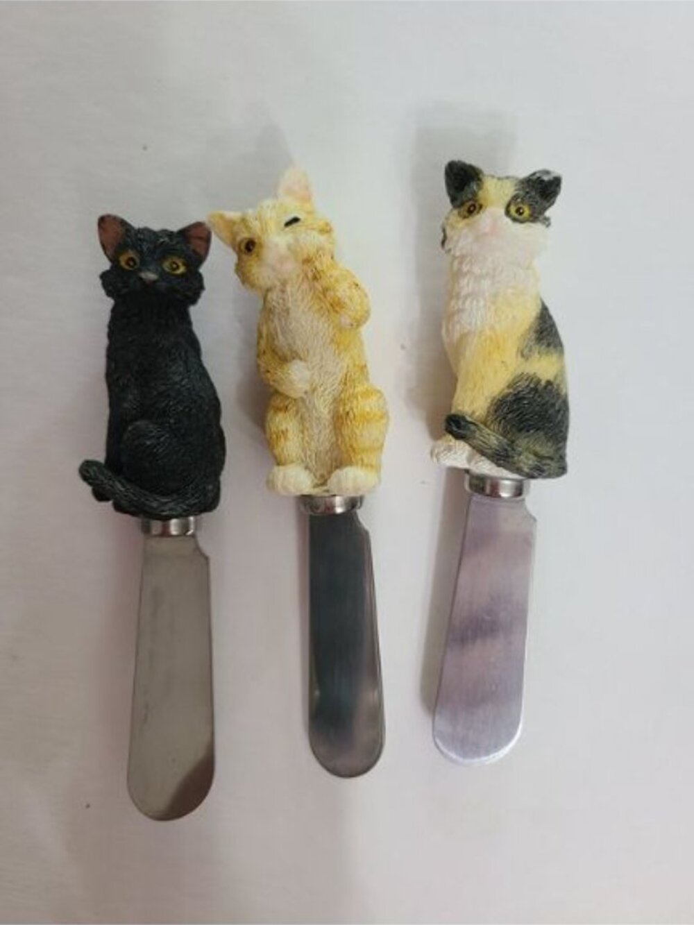 Boston Warehouse Set of 3 Cats Stainless Steel Cheese Spreaders